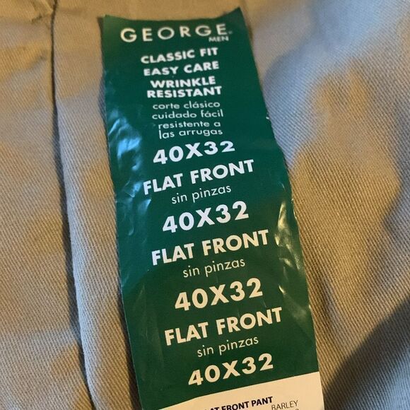 NWT George Walmart Flat Front Khaki Pants Business Casual Men’s 40 x 32 - Picture 3 of 6